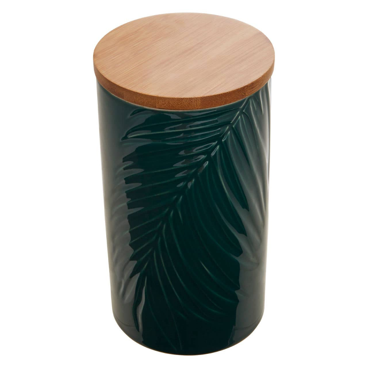 Three Bali Dark Green Large Storage Jars With Bamboo Lid