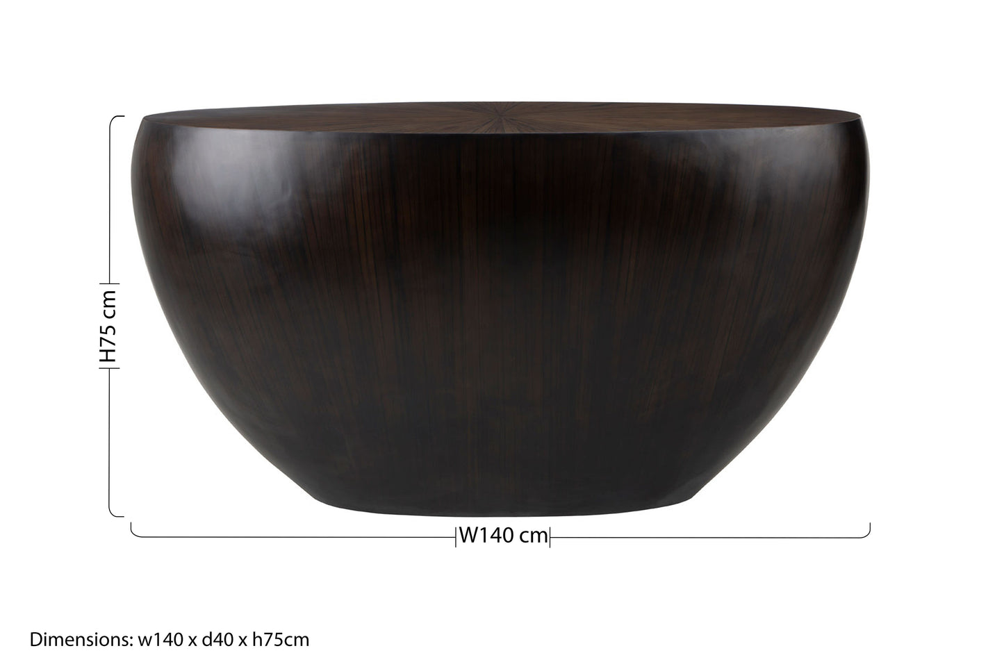 Ebony Bamboo Slab Console Table