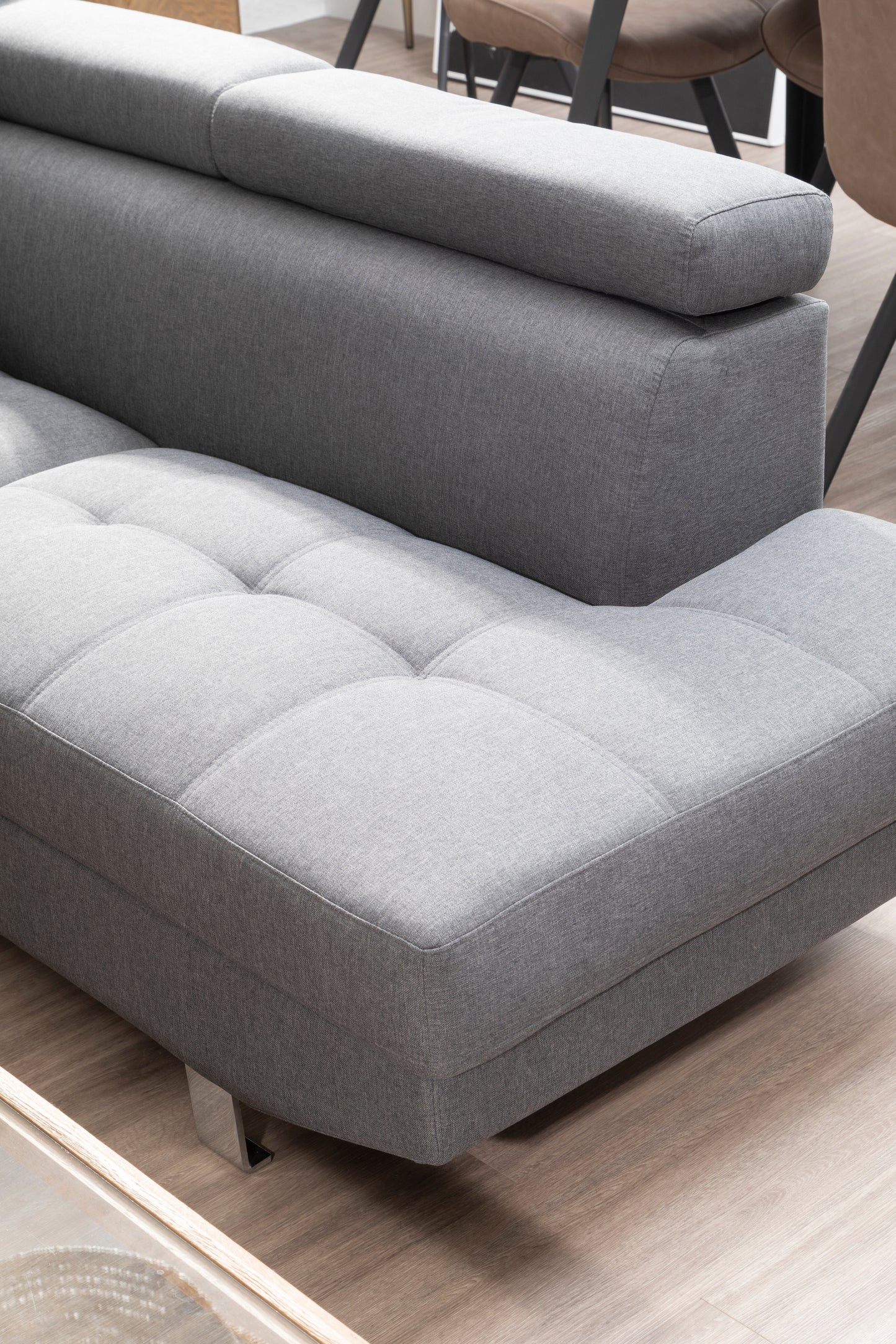 Hanover Grey Linen Corner Sofa