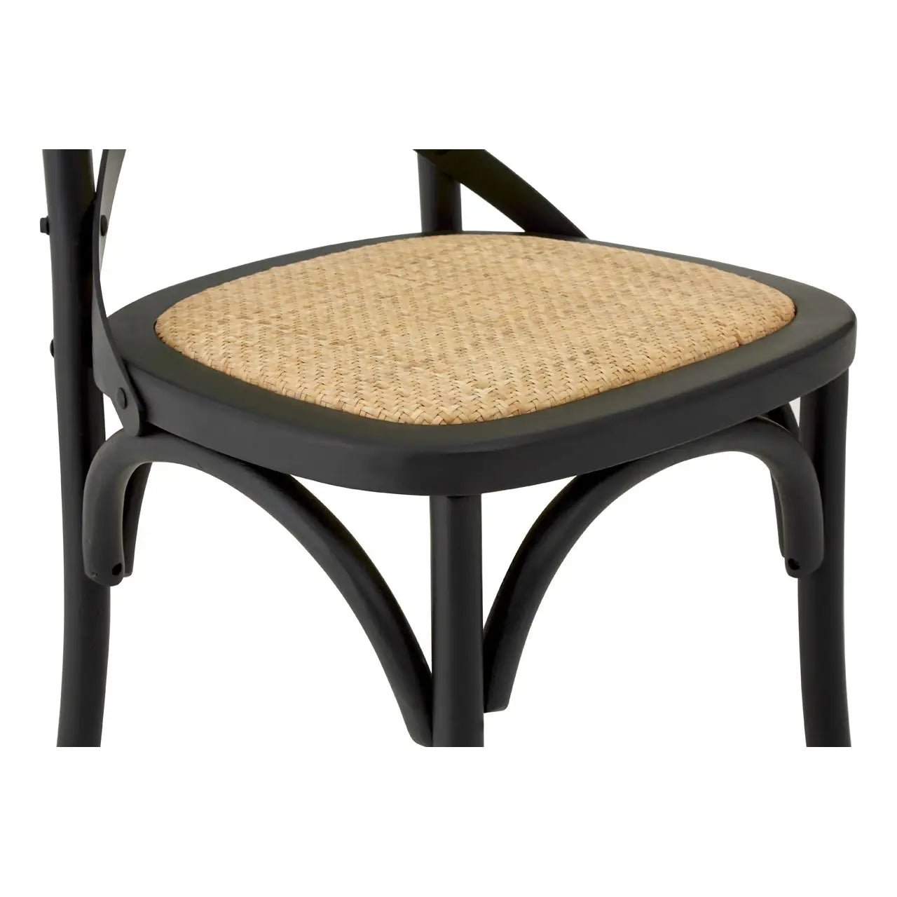 Lyon Black Oak Wood Chair with Weave Seat