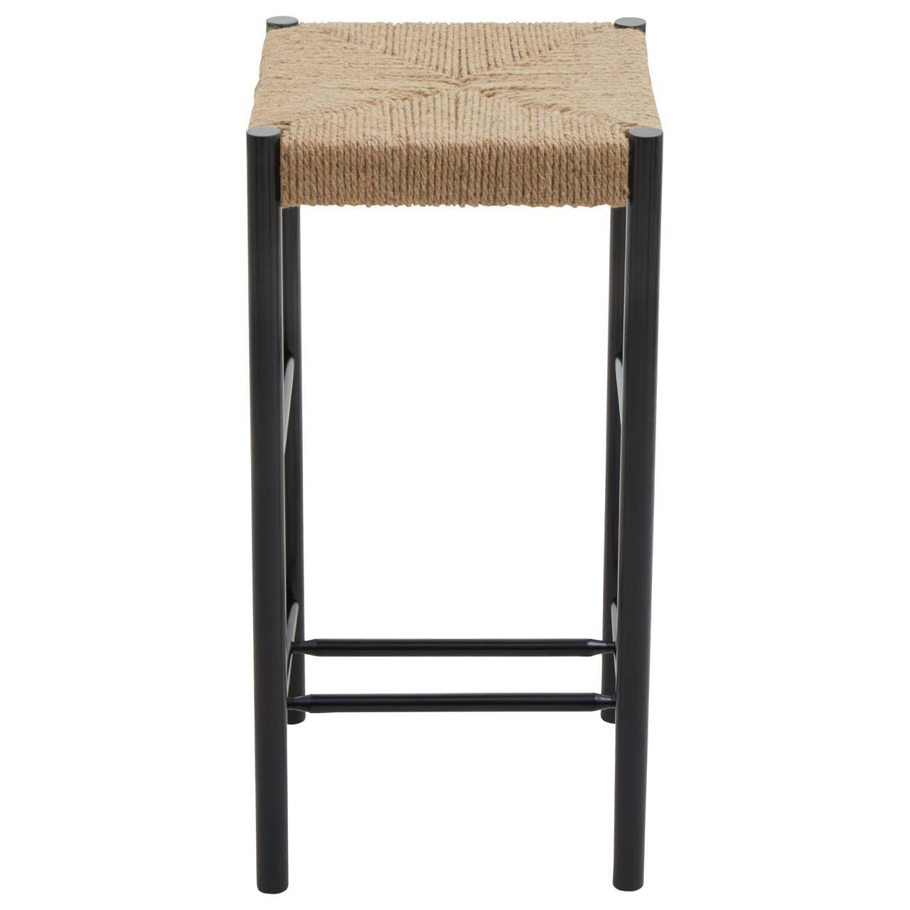Bandar Natural Rope and Black Wood Bar Stool