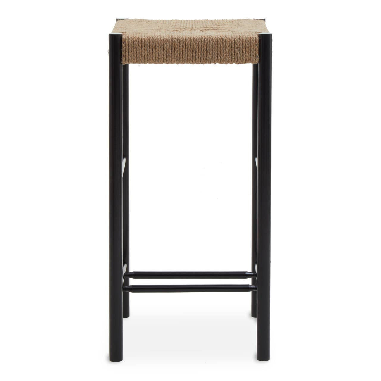 Bandar Natural Rope and Black Wood Bar Stool