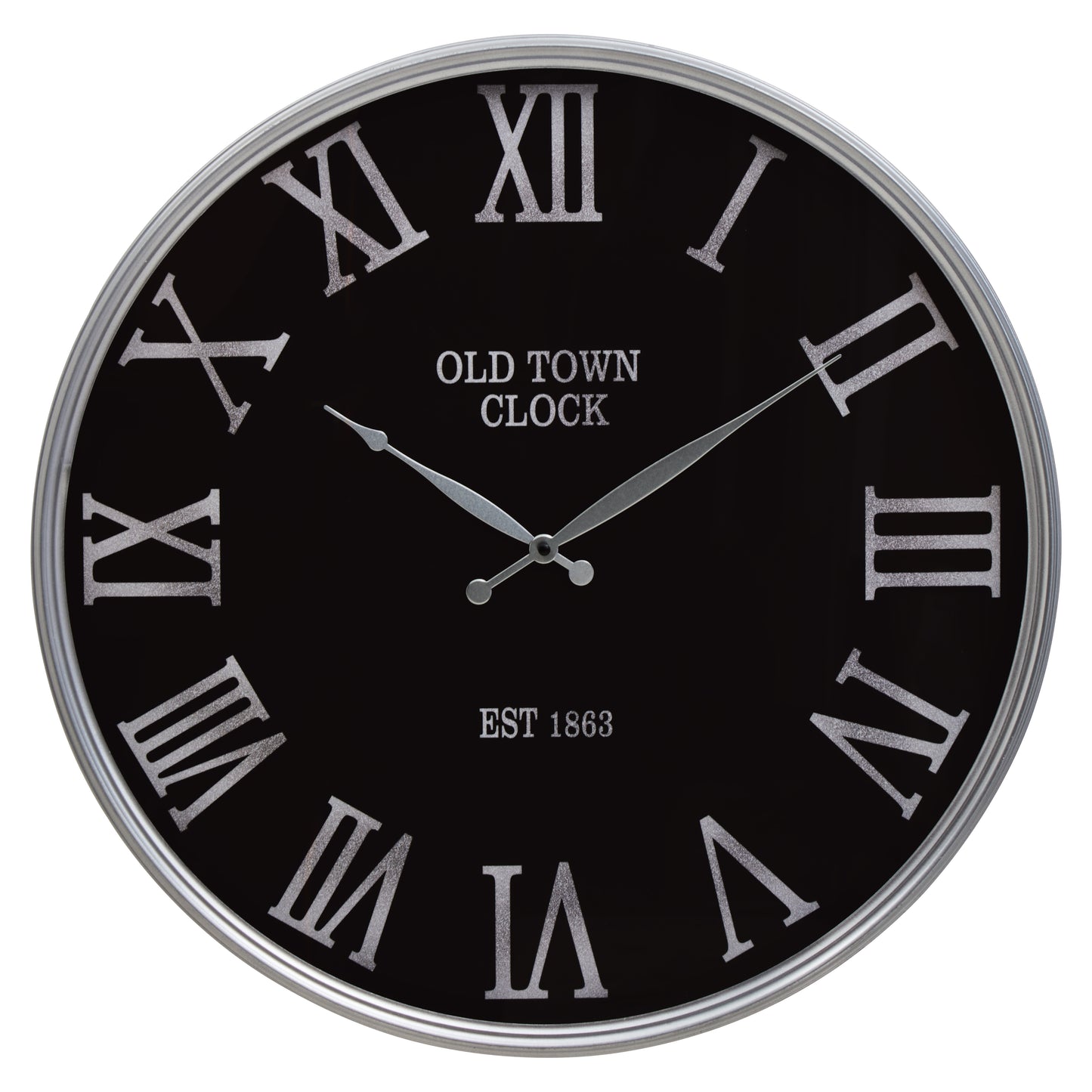 Old Kent Black and Silver Wall Clock
