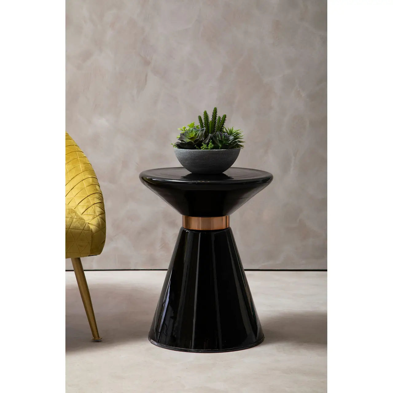 Martini Black Glass Side Table