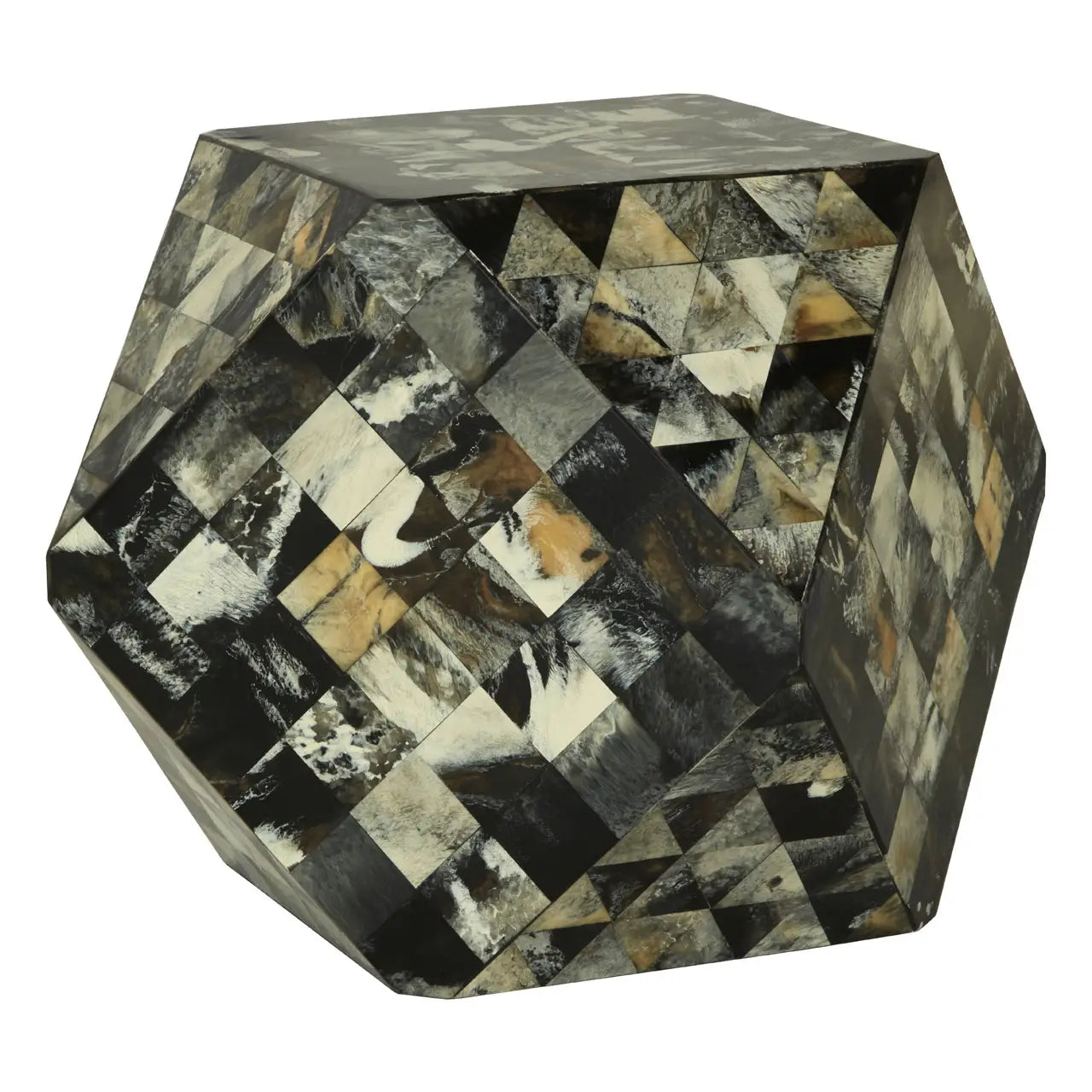 Marlox Antique Green Geometric Stool