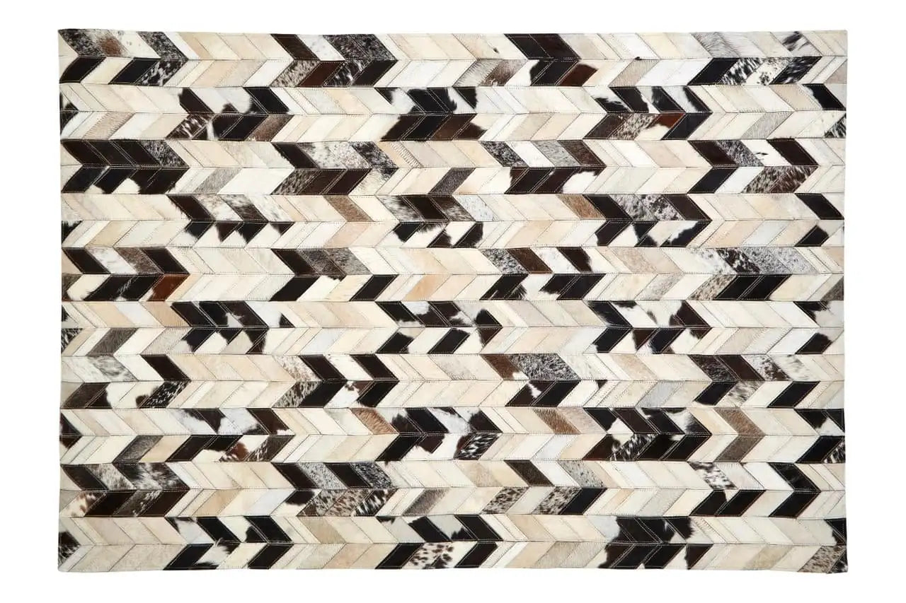 Bosie Safira Black and White Leather Rug