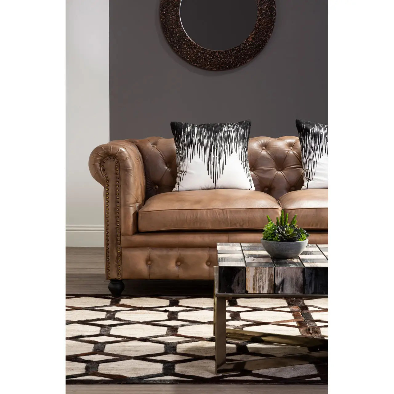 Bosie Ozella Black and White Embroidered Cushion