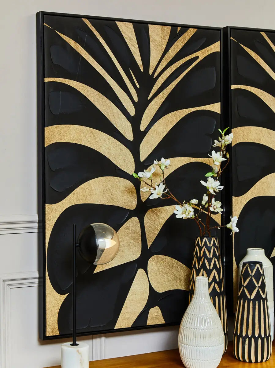 Black Leaf Wall Art
