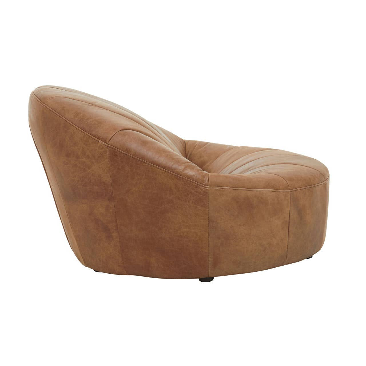 Hoxton Light Brown Leather Curved Chair