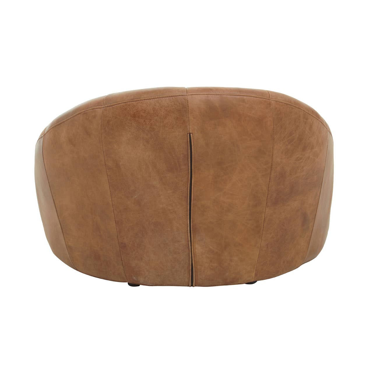 Hoxton Light Brown Leather Curved Chair