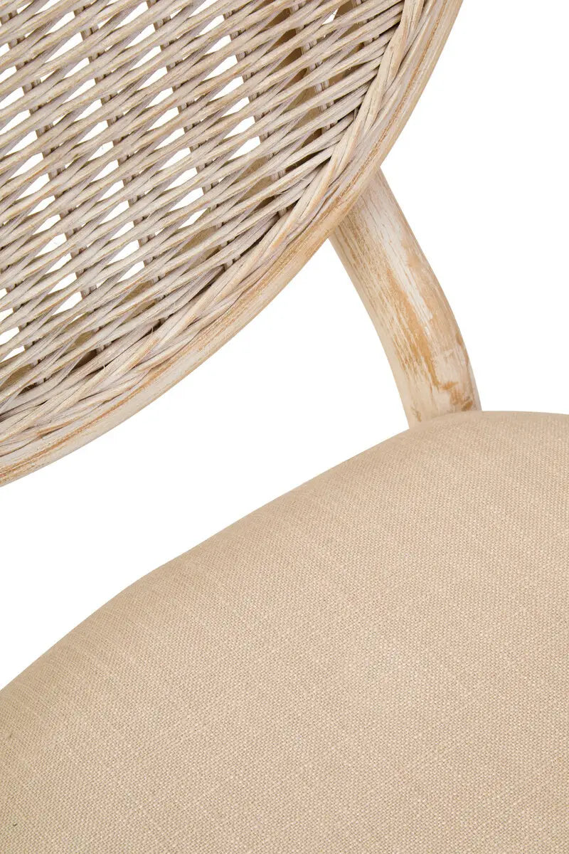 Cebu White Wash Elm Wood Dining Chair