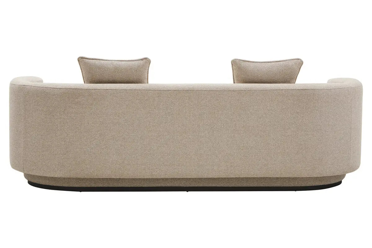 Oratino Ivory Linen 3 Seater Curved Sofa