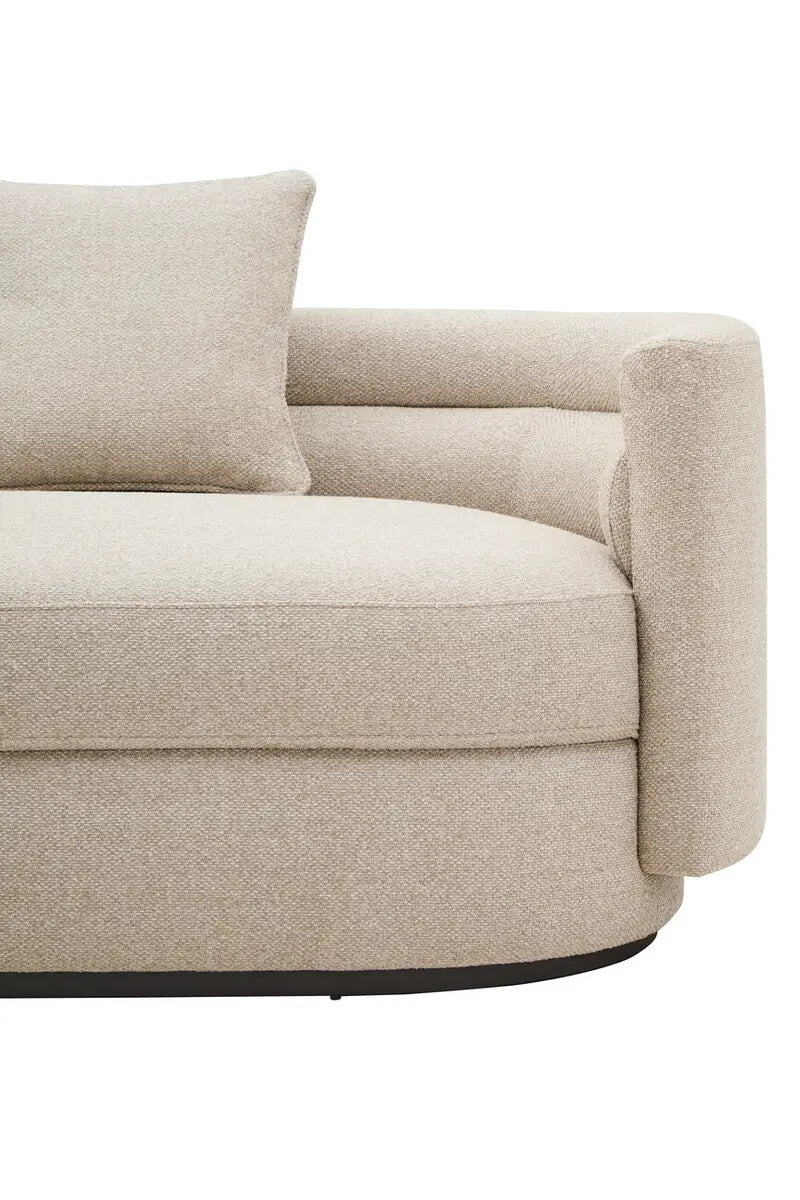 Oratino Ivory Linen 3 Seater Curved Sofa