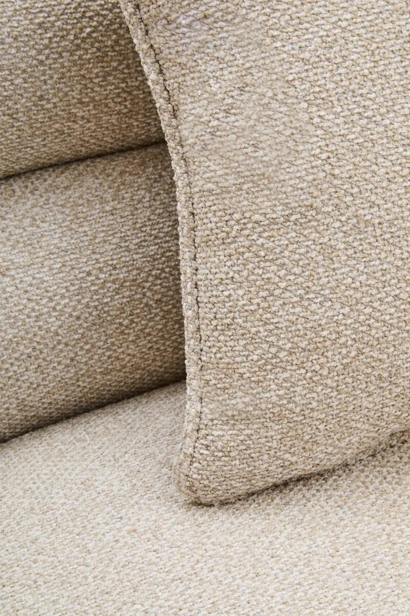 Oratino Ivory Linen 3 Seater Curved Sofa