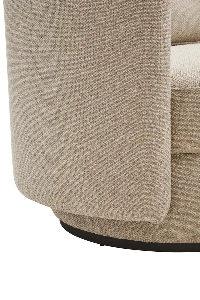 Oratino Ivory Linen 3 Seater Curved Sofa