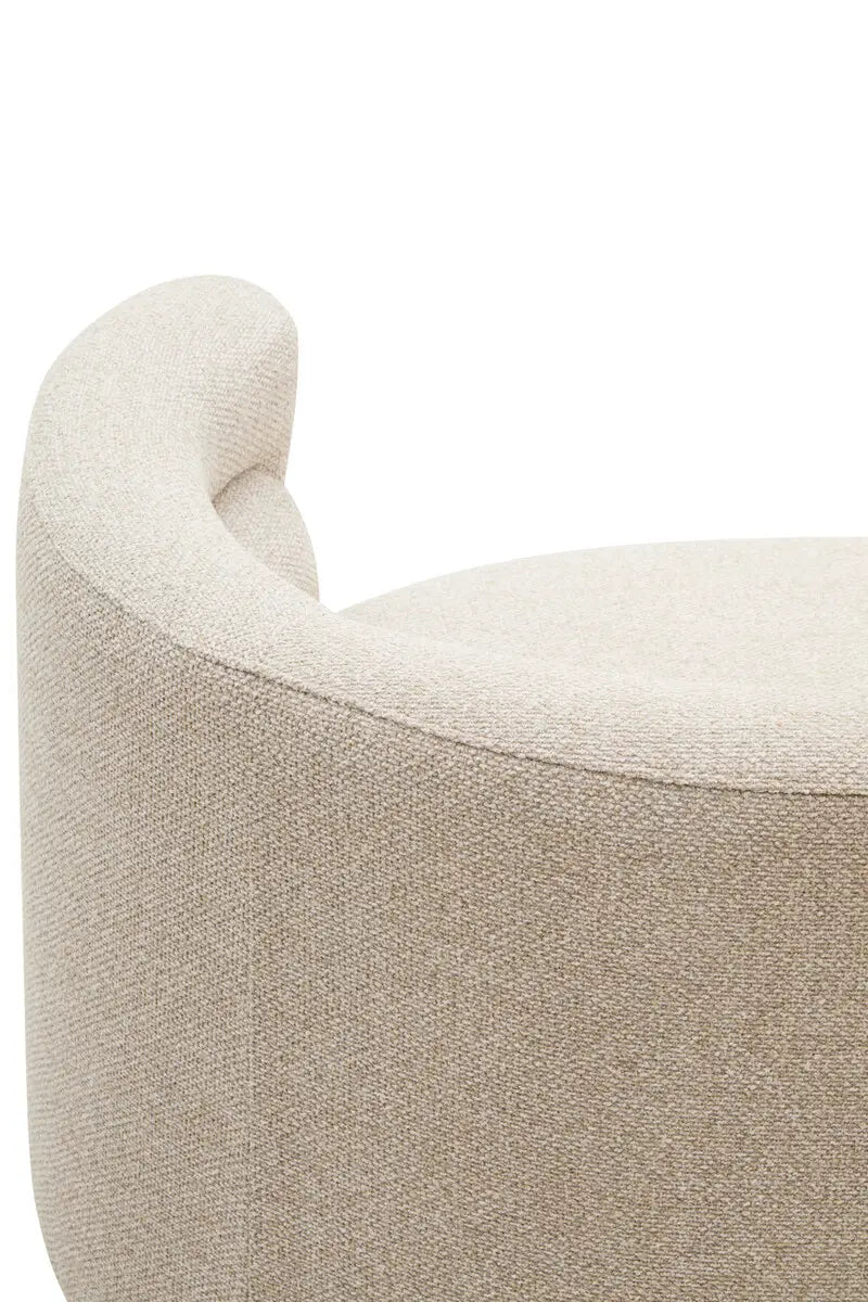 Oratino Ivory Linen 3 Seater Curved Sofa