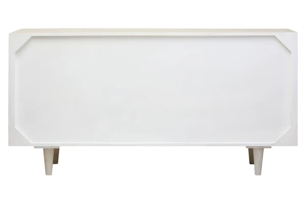 Sita Four Door Whitewash Abstract Sideboard