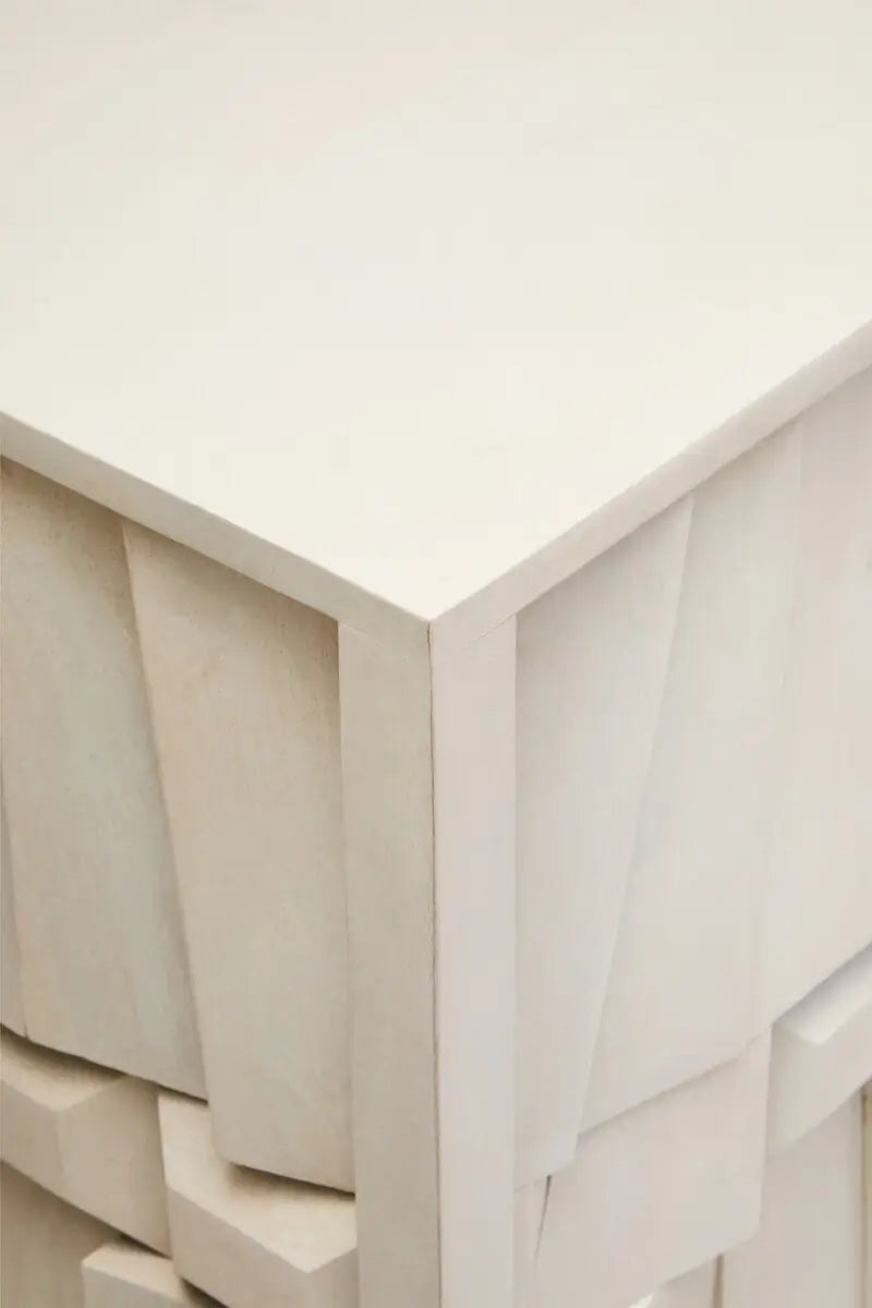Sita Four Door Whitewash Abstract Sideboard