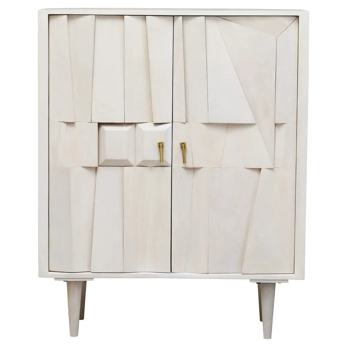 Sita Two Door Whitewash Abstract Cabinet