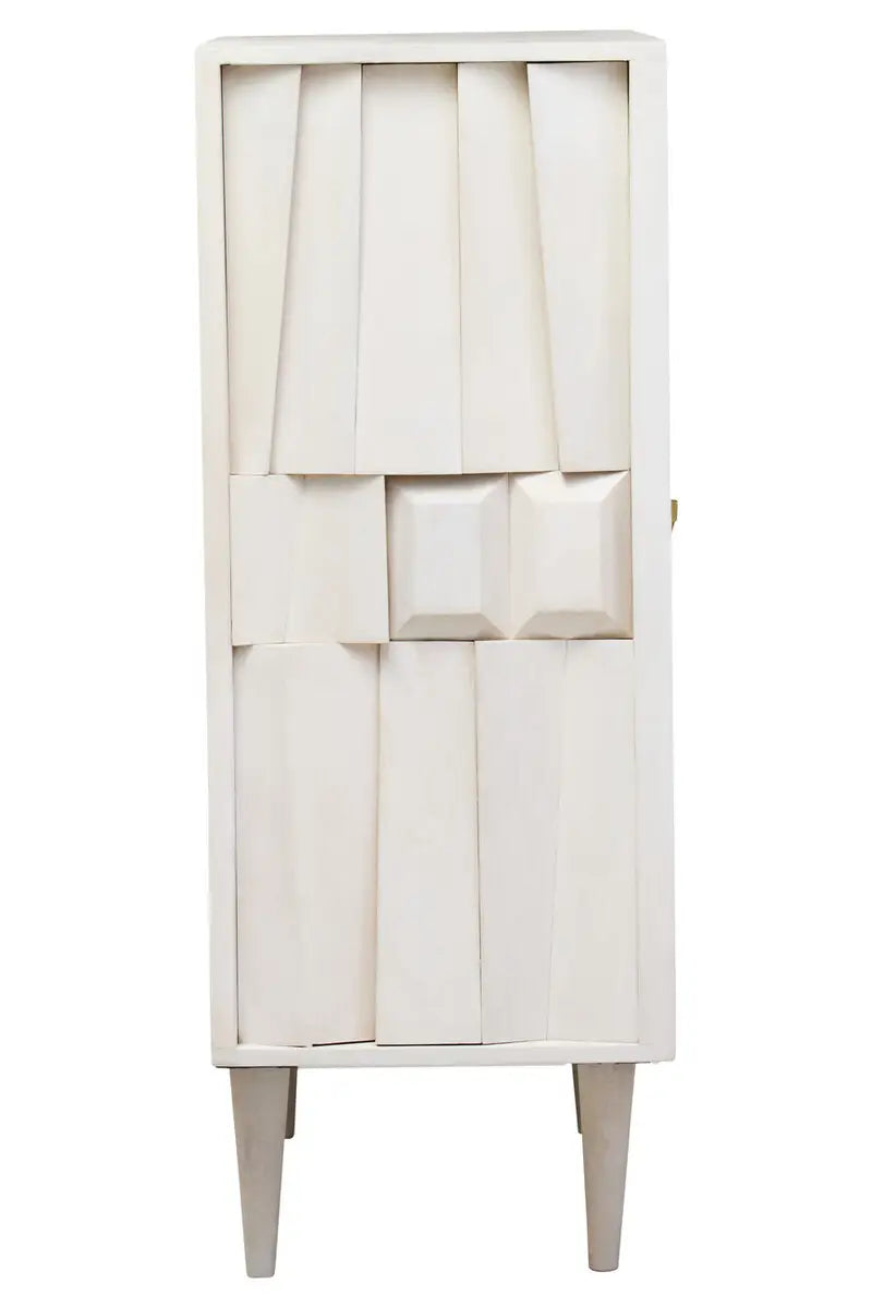 Sita Two Door Whitewash Abstract Cabinet