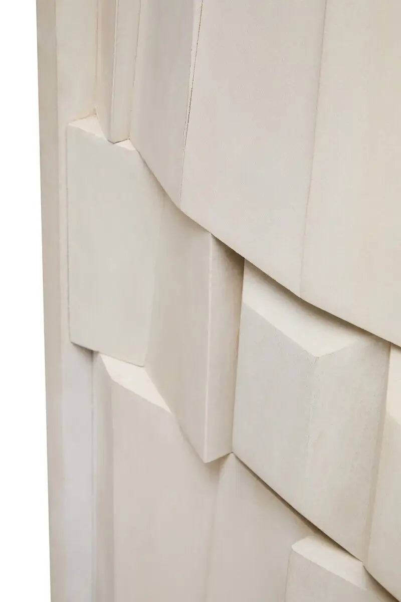Sita Two Door Whitewash Abstract Cabinet
