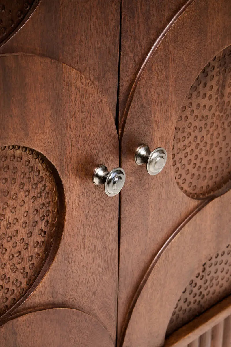 Siva Four Door Mango Wood Hammered Sideboard