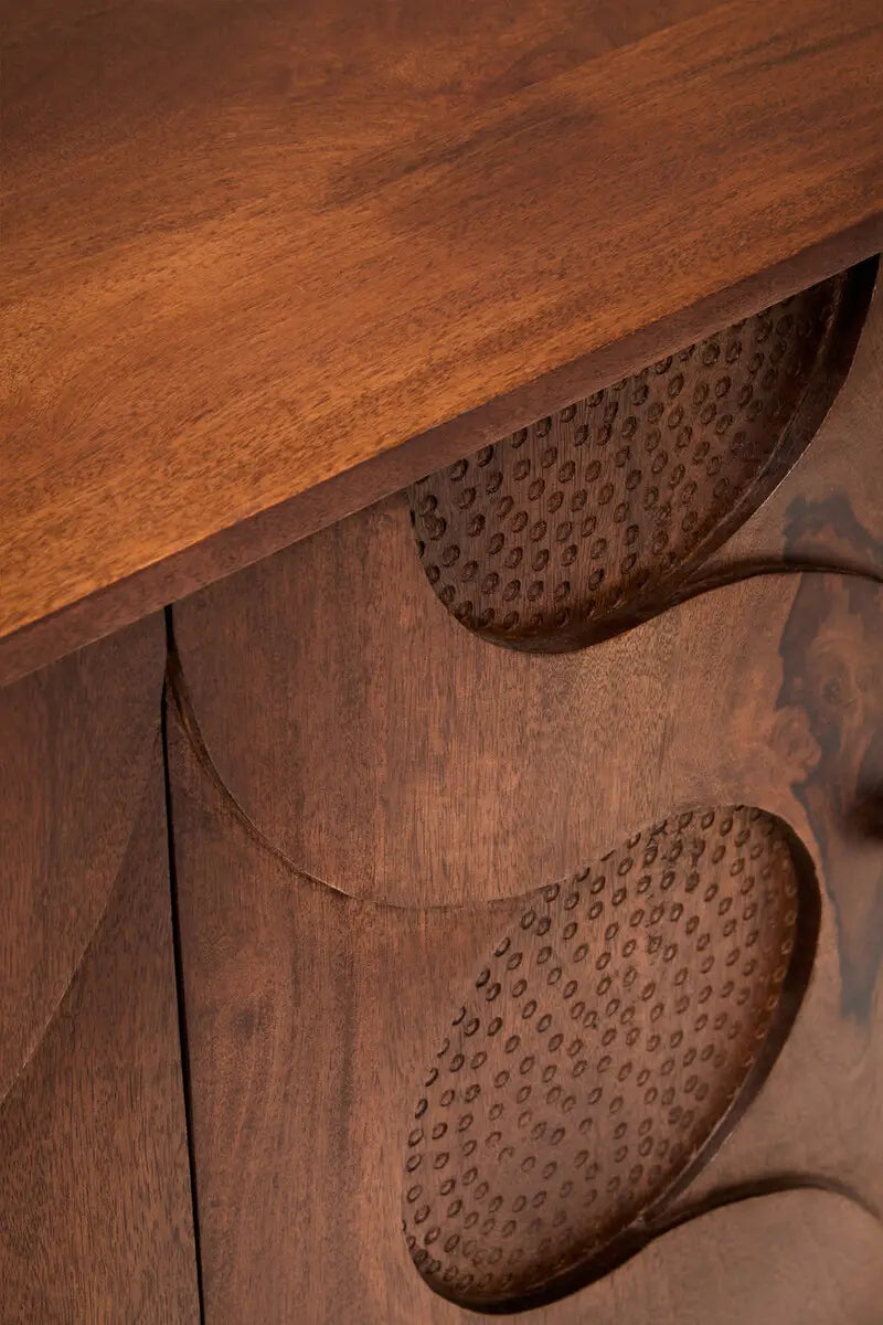 Siva Four Door Mango Wood Hammered Sideboard