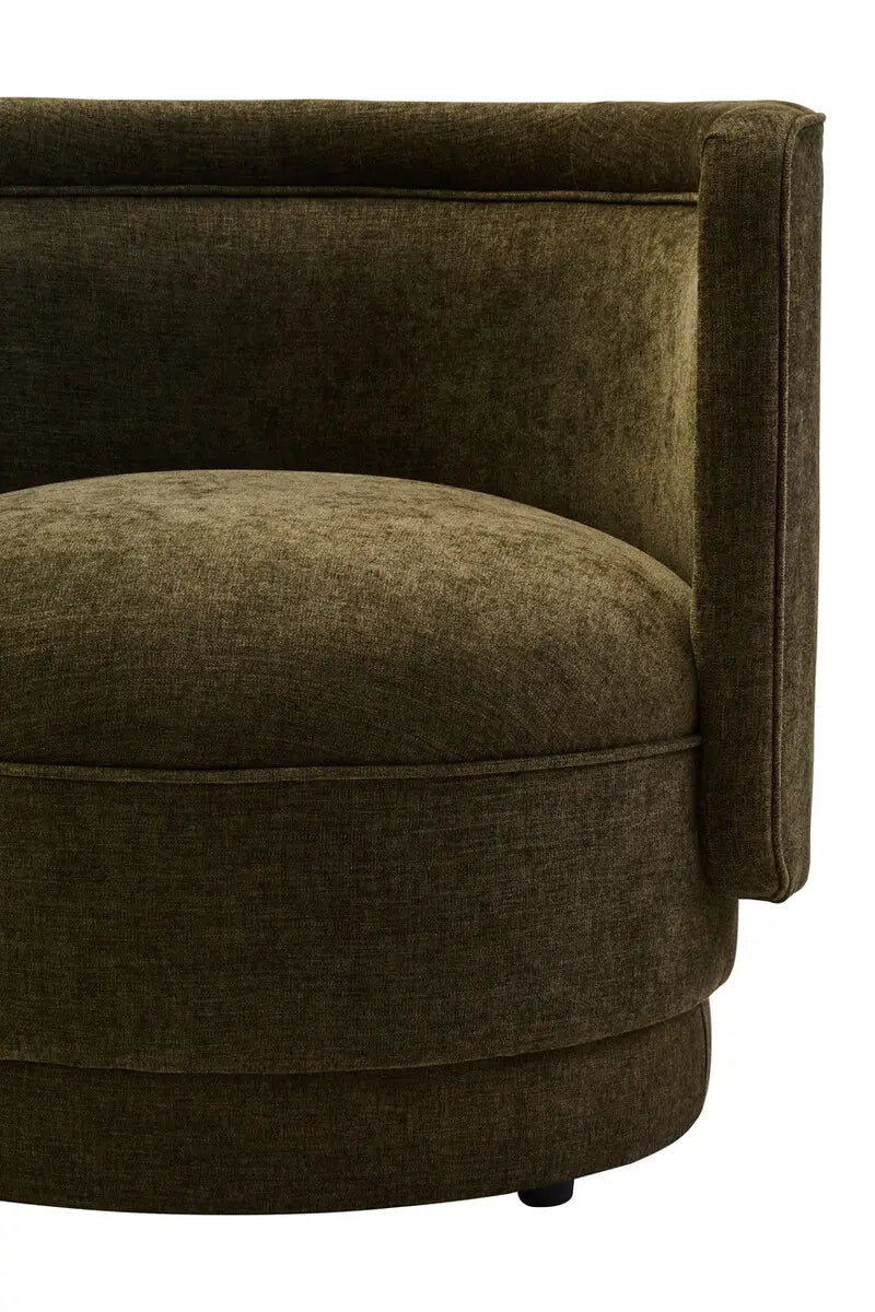 Drake Forest Green Curved Chair