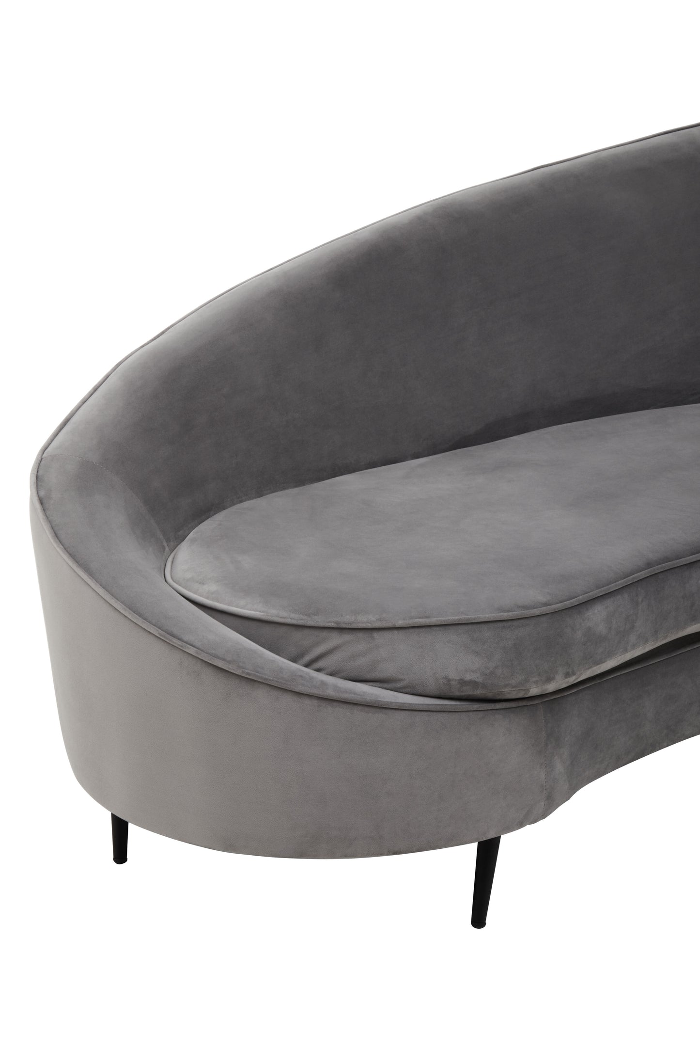 Hasina Three Seat Grey Velvet Sofa