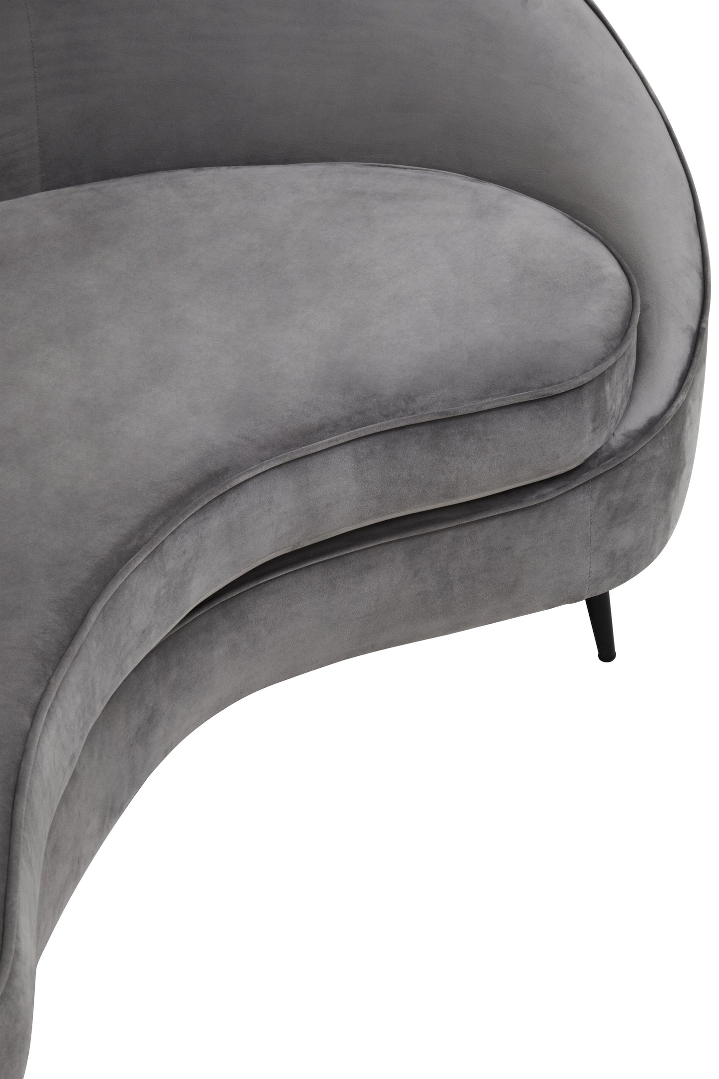 Hasina Three Seat Grey Velvet Sofa