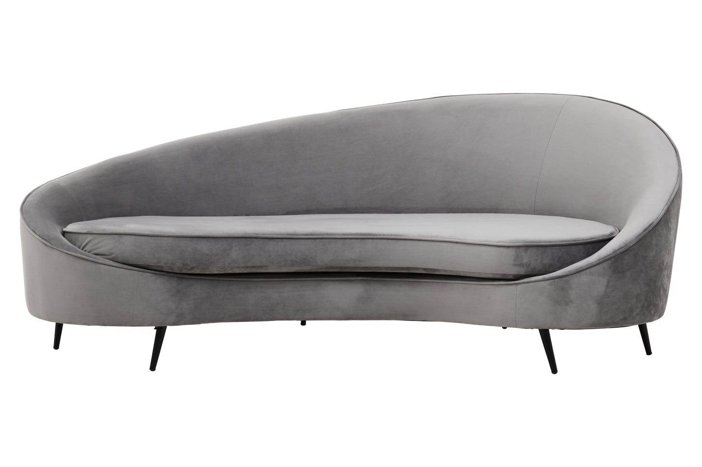 Hasina Three Seat Grey Velvet Sofa