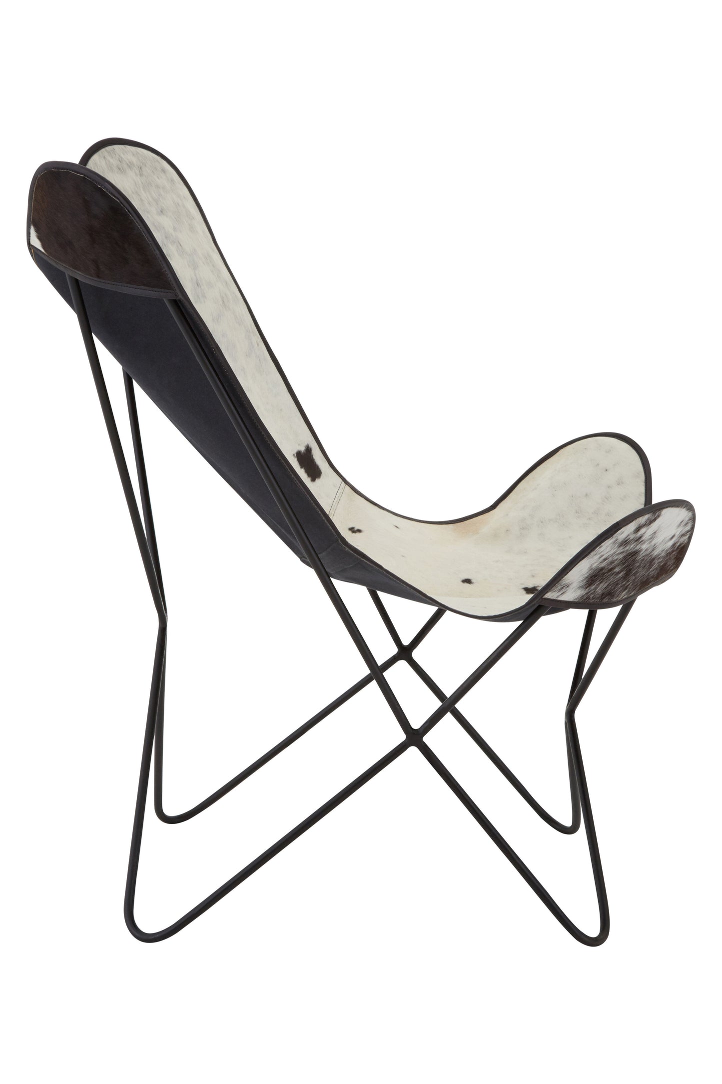 Buffalo Black and White Cowhide Butterfly Chair