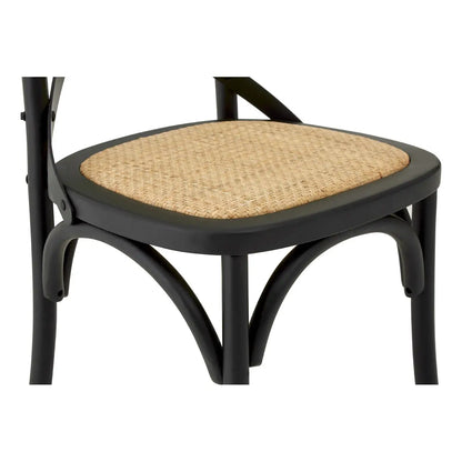 Lyon Black Oak Wood Chair with Weave Seat