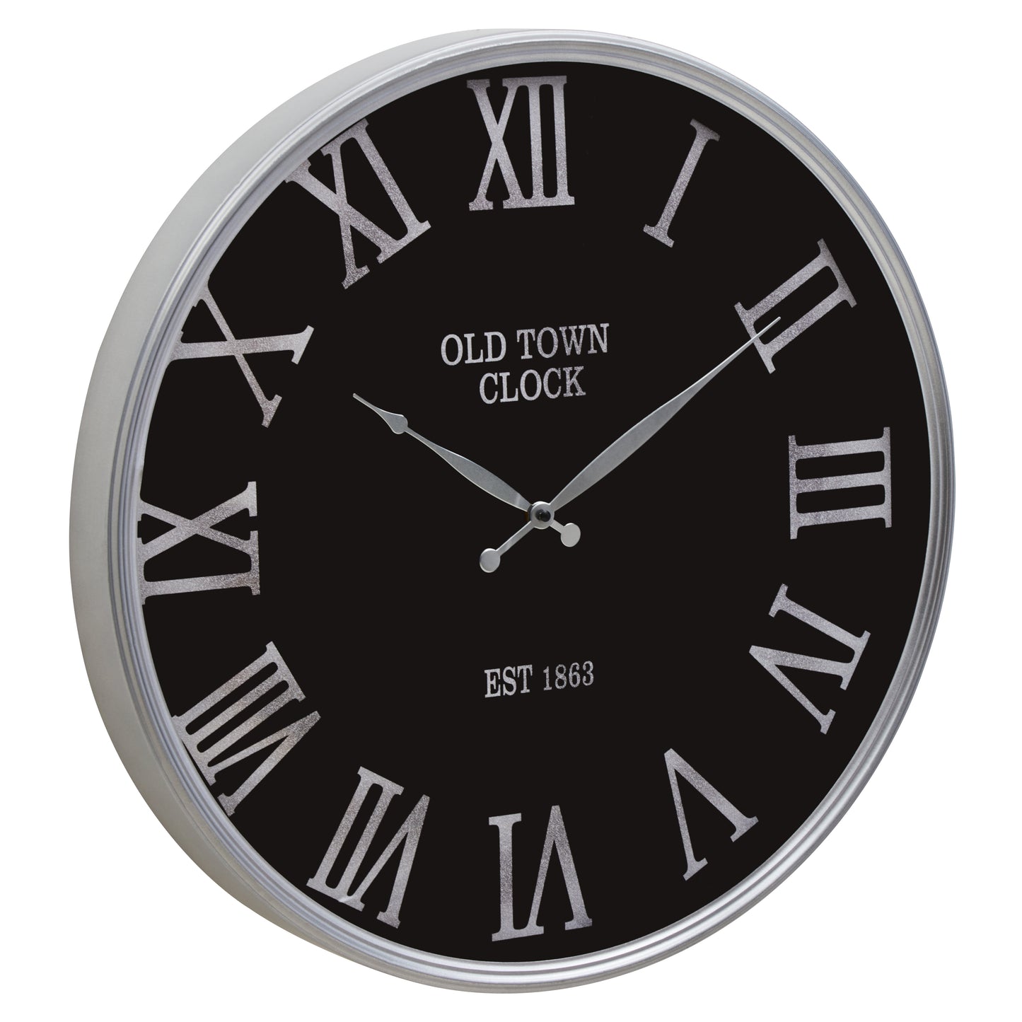 Old Kent Black and Silver Wall Clock
