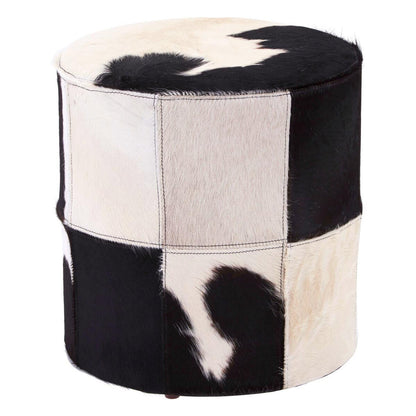 Kensington Townhouse Black And White Cowhide Stool
