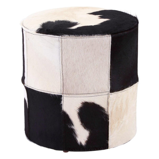 Kensington Townhouse Black And White Cowhide Stool