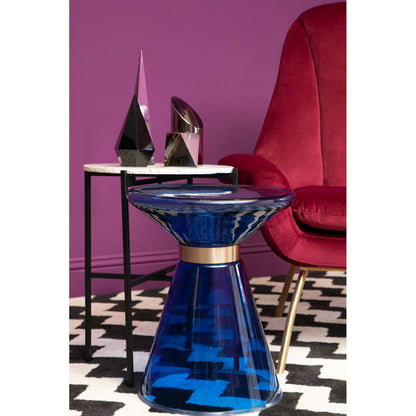 Martini Blue Glass Side Table