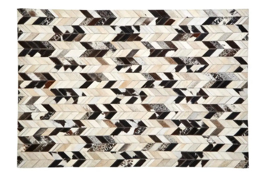 Bosie Safira Black and White Leather Rug
