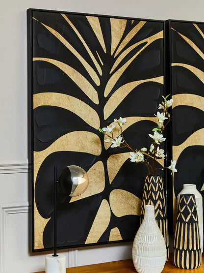Black Leaf Wall Art