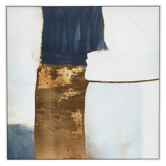 Astratto Blue And Gold Foil Wall Art