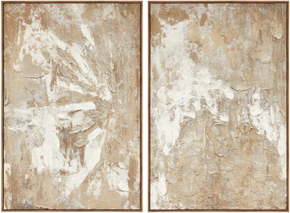 Astratto Set Of 2 Neutral Hued Textured Wall Art