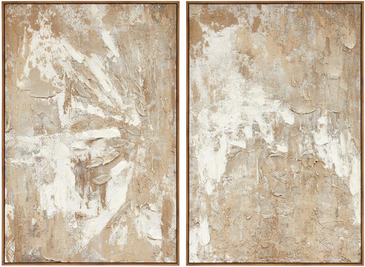 Astratto Set Of 2 Neutral Hued Textured Wall Art