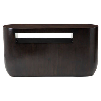 Gabelle Oval Ebony Bamboo Console Table