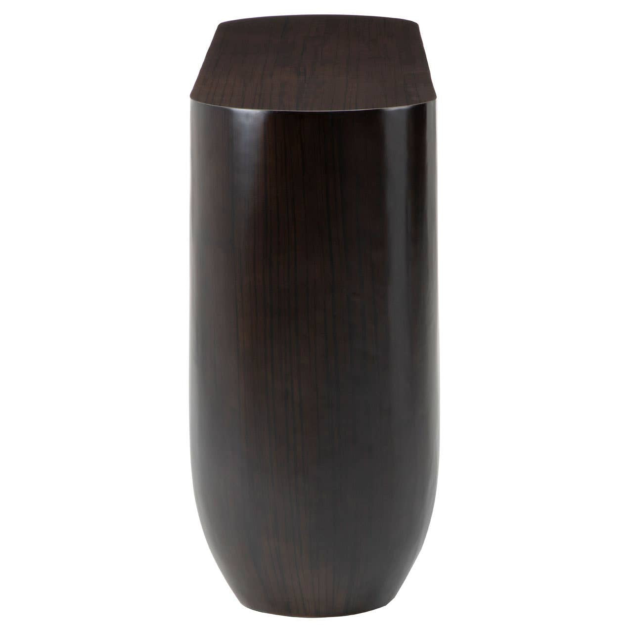 Gabelle Oval Ebony Bamboo Console Table