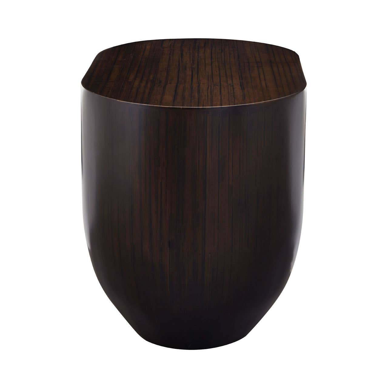 Gabelle Oval Ebony Bamboo Side Table
