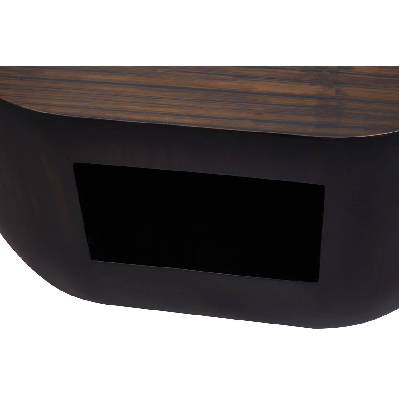 Gabelle Oval Ebony Bamboo Side Table