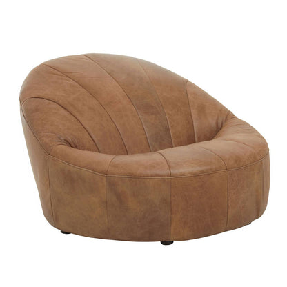 Hoxton Light Brown Leather Curved Chair