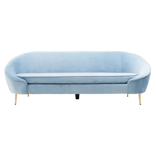 Yasmeen 3 Seat Aqua Blue Velvet Sofa