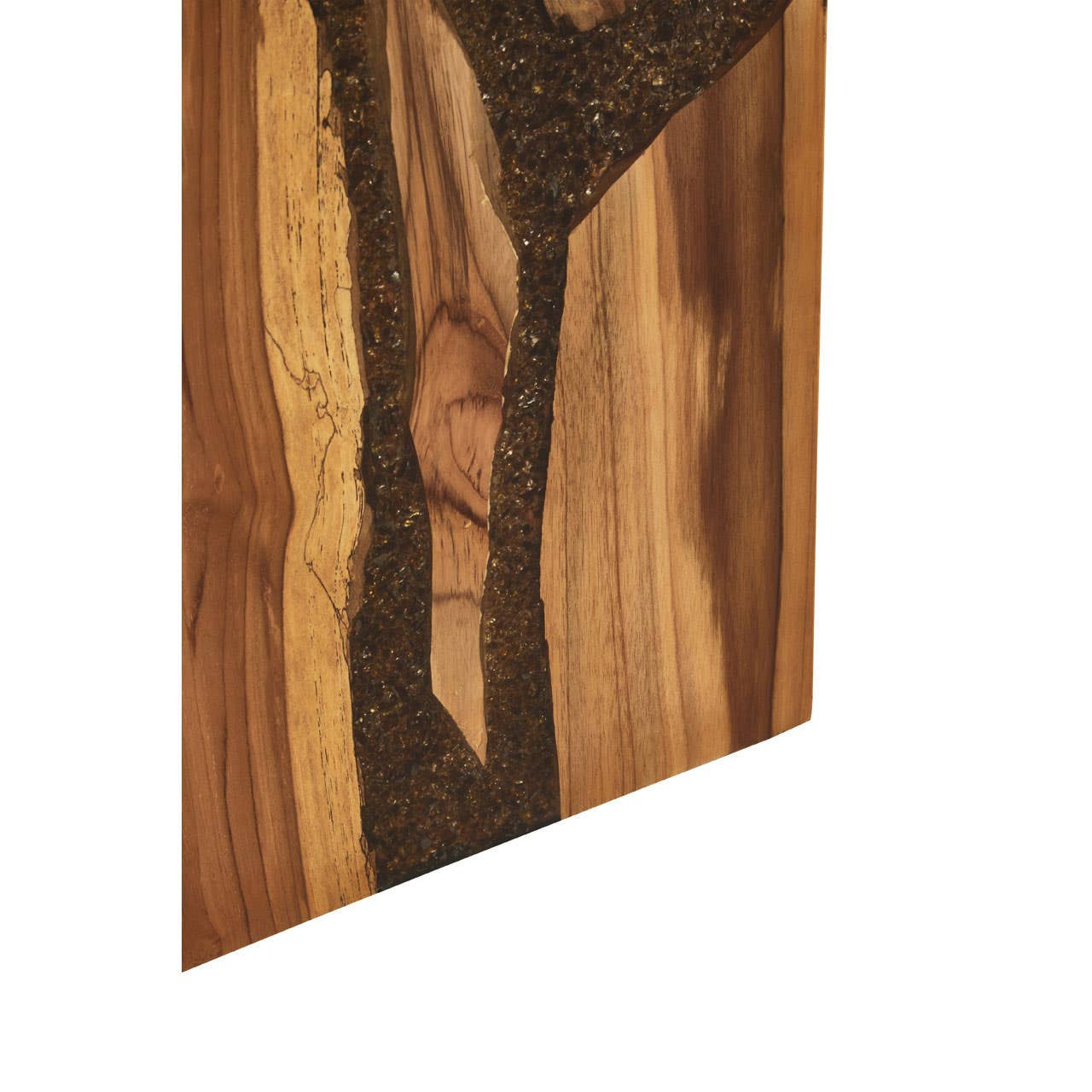 Sakra Resin and Teak Wood Side Table and Stool