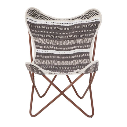 Cefena Grey And White Butterfly Chair